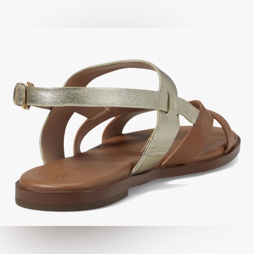 Preloved COLE HAAN Fawn Pecan Gold Leather Sandals Women's Size 10 - Picture 12 of 12
